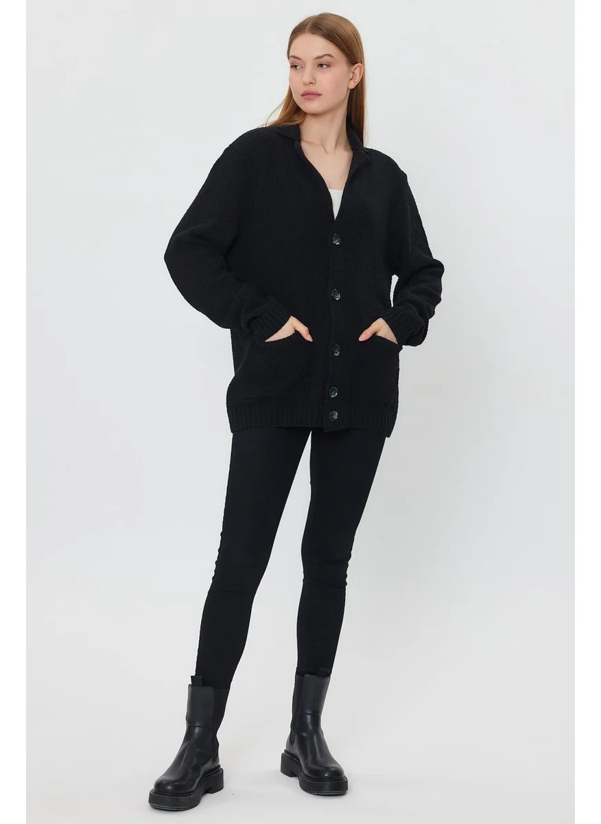 الكسندرجاردي Alexandergardı Buttoned Loose Knitwear Jacket (E23-6709-KDN)