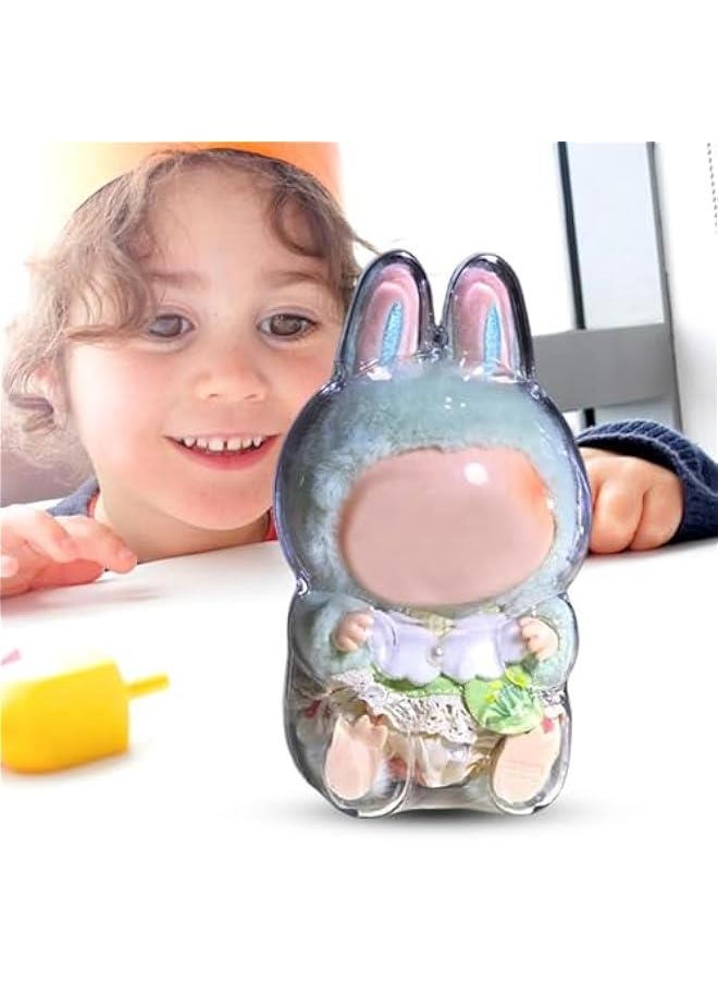 Arabest Protective Cover for LABUBU Plush Figure Doll, Plastic Protective Cover for LABUBU The Monsters Figure Keychain, Storage Transparent PVC Keychain Model Walking Display Bag for Fan Collection  - Image 5