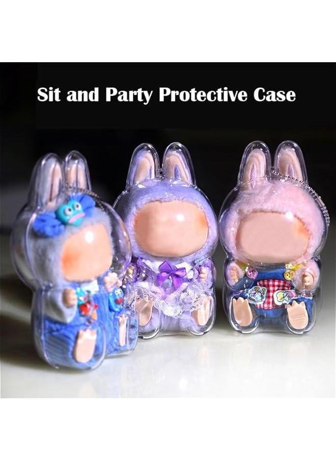 Arabest Protective Cover for LABUBU Plush Figure Doll, Plastic Protective Cover for LABUBU The Monsters Figure Keychain, Storage Transparent PVC Keychain Model Walking Display Bag for Fan Collection  - Image 2