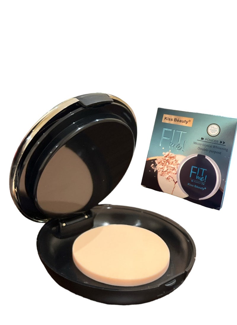 Kiss Beauty - 24 Hours Matte Light Fit Me 2 Layered Compact Powder With Micro Crystal Whitening Double Purpose 30g 03 - Image 1