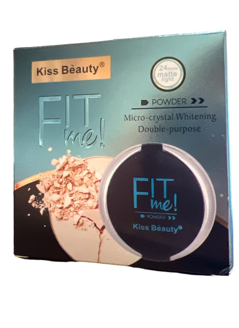 Kiss Beauty - 24 Hours Matte Light Fit Me 2 Layered Compact Powder With Micro Crystal Whitening Double Purpose 30g 03 - Image 1