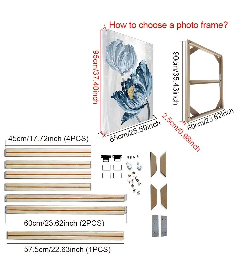 Diy Wooden Picture Frame Set 60x90cm For Art Poster Home Decor Wall - Image 5