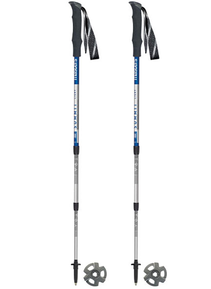 Masters Trekking Poles Summit (Light Blue) – AluTech 7075 Aluminum Hiking Poles, Adjustable 110–135 cm (61 cm Collapsed), BS Lock System, Carbide Tips, Lightweight 230g, Ergonomic Palmo Grip, Durable Trekking Poles for Hiking & Outdoor Adventure