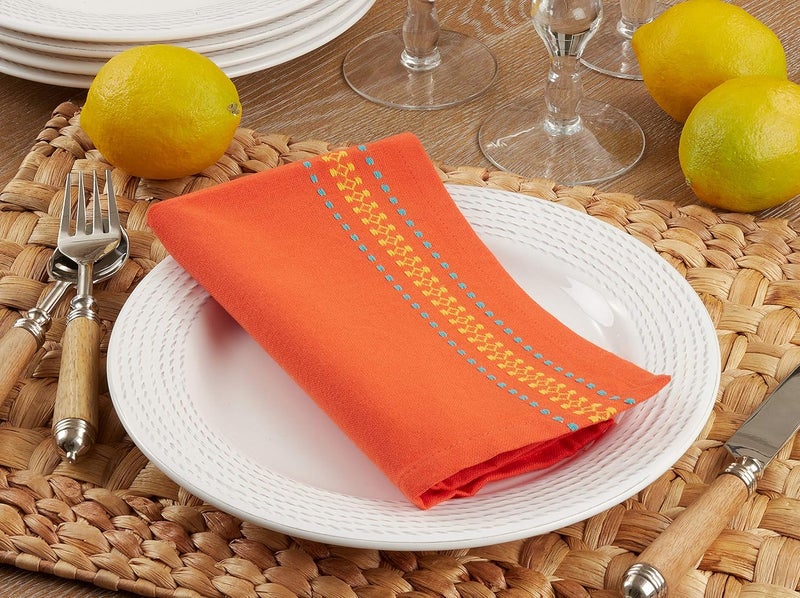 Saro Lifestyle Dobby Border Table Napkins Set of 4 - Image 5