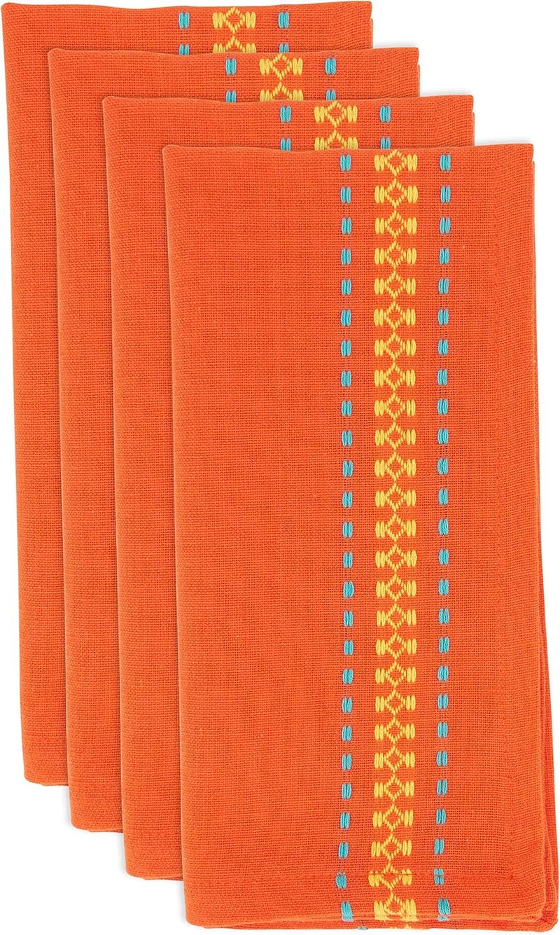 Saro Lifestyle Dobby Border Table Napkins Set of 4 - Image 3