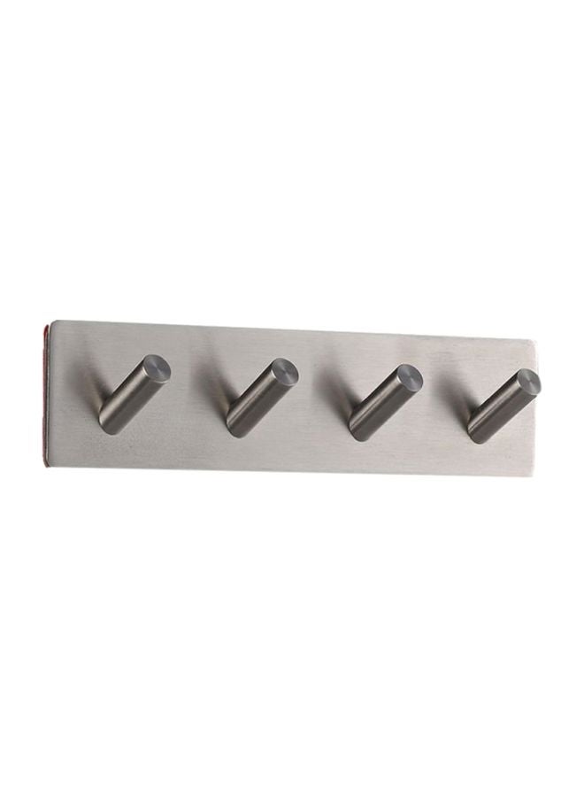 Stainless Steel Adhensive Hooks Silver 18x4.5x2.9cm - Image 1