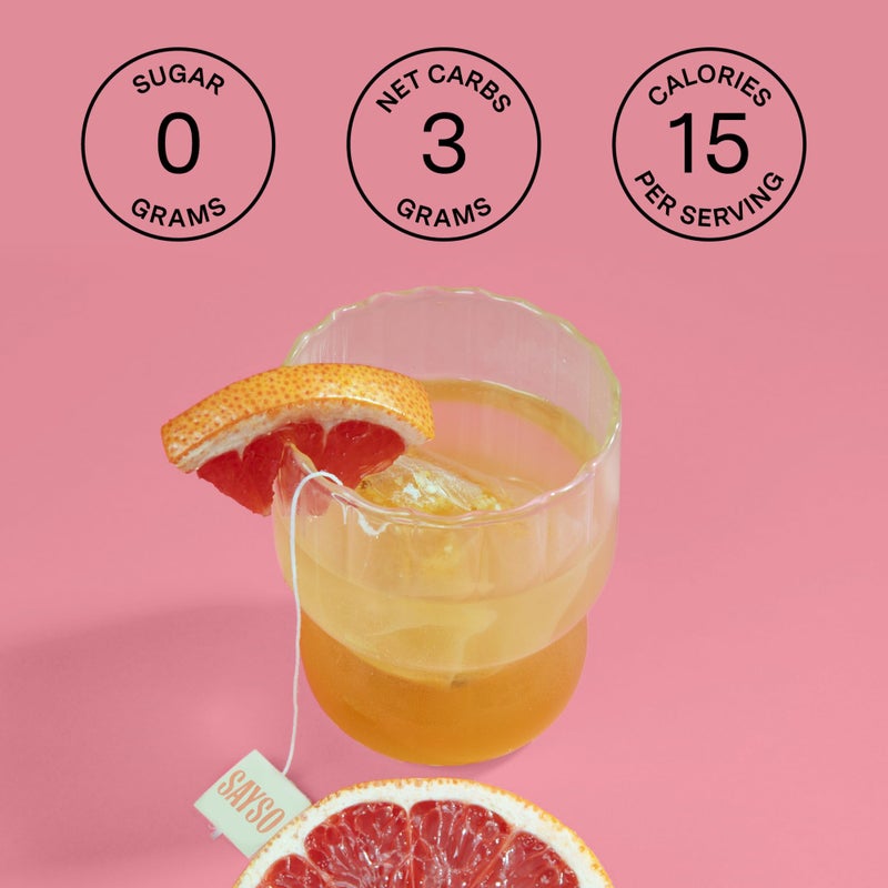 SAYSO Skinny Cardamom Paloma | The Original Craft Cocktail Tea Bag Mixer | Organic, Certified Gluten-free, Non-GMO |< 15 Cal, 0g Sugar, Steep in Cold Water & Spirits, For a Perfect Mocktail, 8 count - Image 4