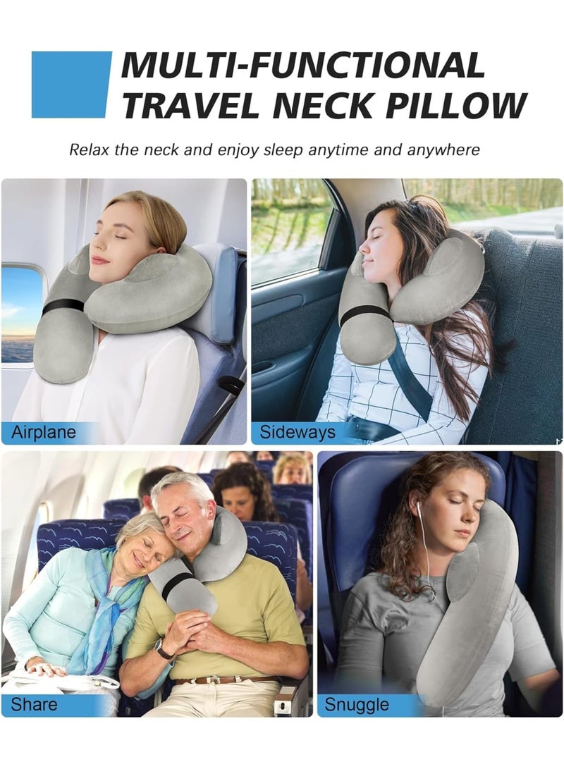 SYOSI Travel Pillow, Memory Foam Neck Support Cushion with Washable Cover, Ergonomic Head and Neck Rest for Airplane Flights, Long Car Rides, Office, and Home Nap, Includes Carry Pouch (Grey) - Image 5