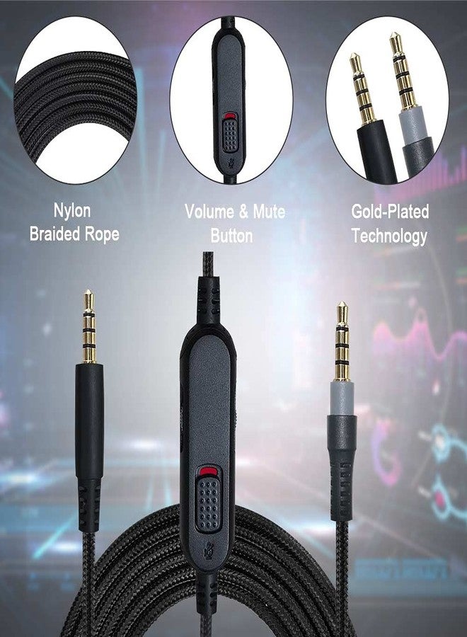 QJYTH كابل استبدال QJYTH متوافق مع سماعة الألعاب Kingston Hyperx Cloud Mix و Cloud Alpha، كابل صوت سماعة قابل للفصل 3.5 مم مع كتم الصوت والتحكم في مستوى الصوت (بدون ميكروفون مدمج، أسود) - Image 4