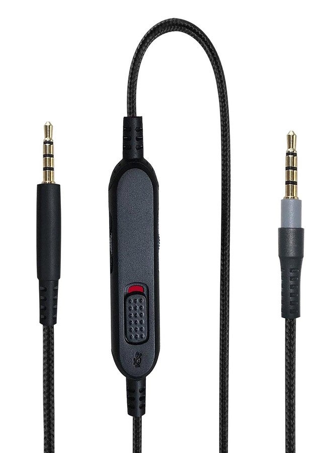 QJYTH كابل استبدال QJYTH متوافق مع سماعة الألعاب Kingston Hyperx Cloud Mix و Cloud Alpha، كابل صوت سماعة قابل للفصل 3.5 مم مع كتم الصوت والتحكم في مستوى الصوت (بدون ميكروفون مدمج، أسود) - Image 1