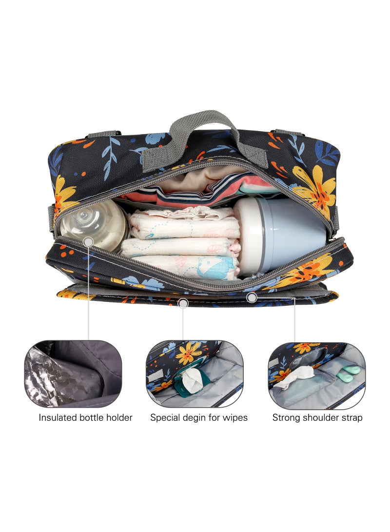 Little Story Baby Diaper Changing Clutch Kit With Detachable Shoulder Strap - Floret Grey - Image 4