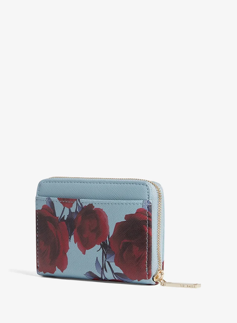Ted Baker Small Rose Print Zip Around Purse