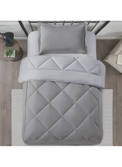 Donetella Bedding Comforter Set, Single Size 170x230 cm - 2-Pcs Solid Quilted Bed Set, Microfiber Fabric - 1 Comforter and 1 Pillow Sham