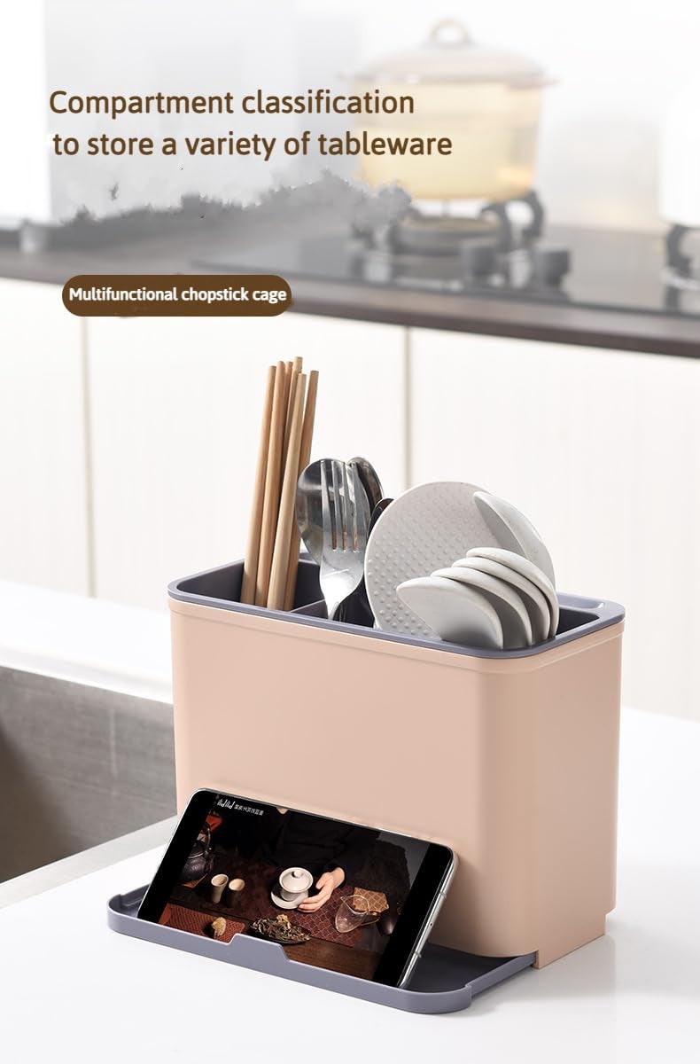 BAREPEPE Plastic Cutlery Holder Stand For Spoons Knife Chopsticks Ladle Karandi Spatula Kitchen Tools Wall Mounted Self Adhesive - Colors As Per Availability, 20 cm, 9 cm - Image 3
