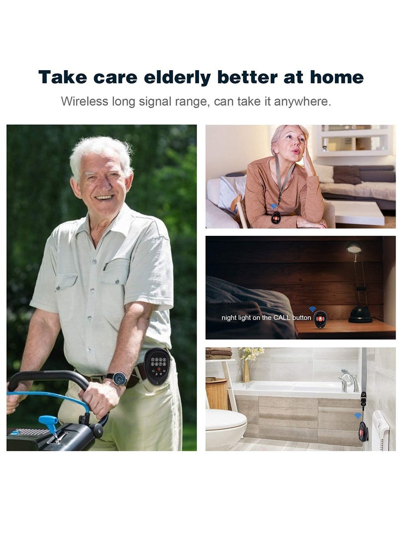 Rechargeable Wireless Caregiver r Smart Call on Transmitter with Receiver 1000 Feet Range Nurse Calling Alert Patient Help System for Elderly - 1 Call on and 1 Receiver - Image 3