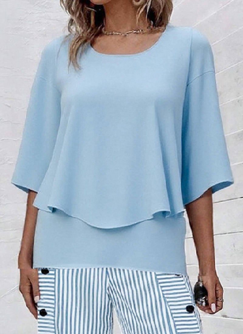 LOZ Lounge Sets for Women 2026 Summer Casual 3/4 Sleeve Shirts Wide Leg Pants Matching Tracksuit Sets Travel Outfits - Image 3