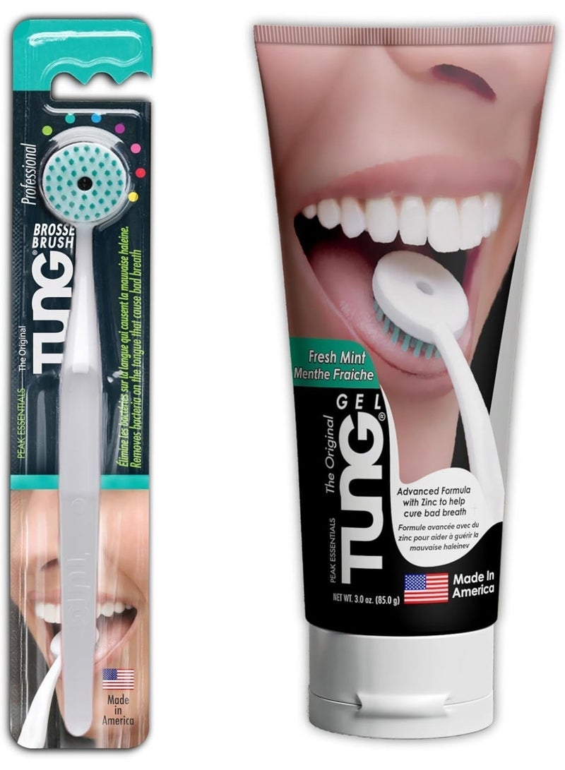 TUNG Tongue Cleaning Brush + TUNG Fresh Mint Tongue Cleaning Gel | Brush + Paste | For Bad Breath Removal and Freshening - Image 3