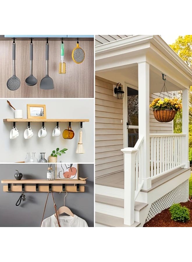 4 قطع خطافات سقف معدنية متينة حاملات المناشف تحت الرف لتعليق الملابس في الحمام والمطبخ - Image 5