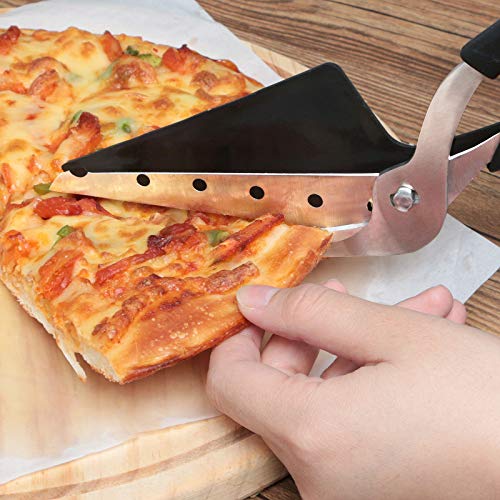 Asdirne Pizza Scissors, Pizza Cutter, Ultra Sharp Detachable Blade with a Tray, Ergonomic Soft TPR Grip, 10.3Inch, Black&Red - Image 5