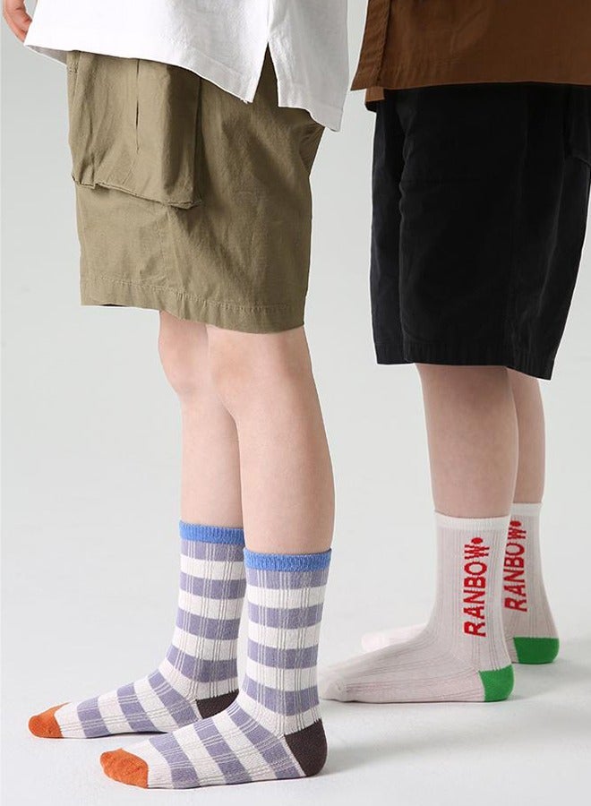 4 أزواج من الجوارب عالية الجودة للأولاد، جوارب قطنية ممشطة بدون عظام للأولاد، جوارب أطفال رقيقة وعصرية، مناسبة للأعمار من 6 إلى 8 سنوات - Image 3