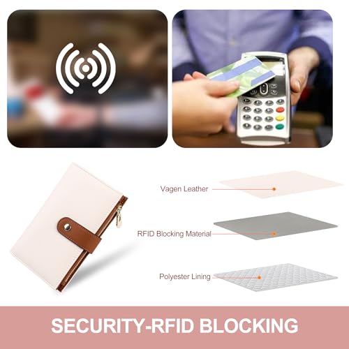yiijay Women's Wallets RFID Blocking Leather Trifold Clutch Wallet Credit Card Holder Ladies Travel Wallet Purse with Pen Holder - Image 5