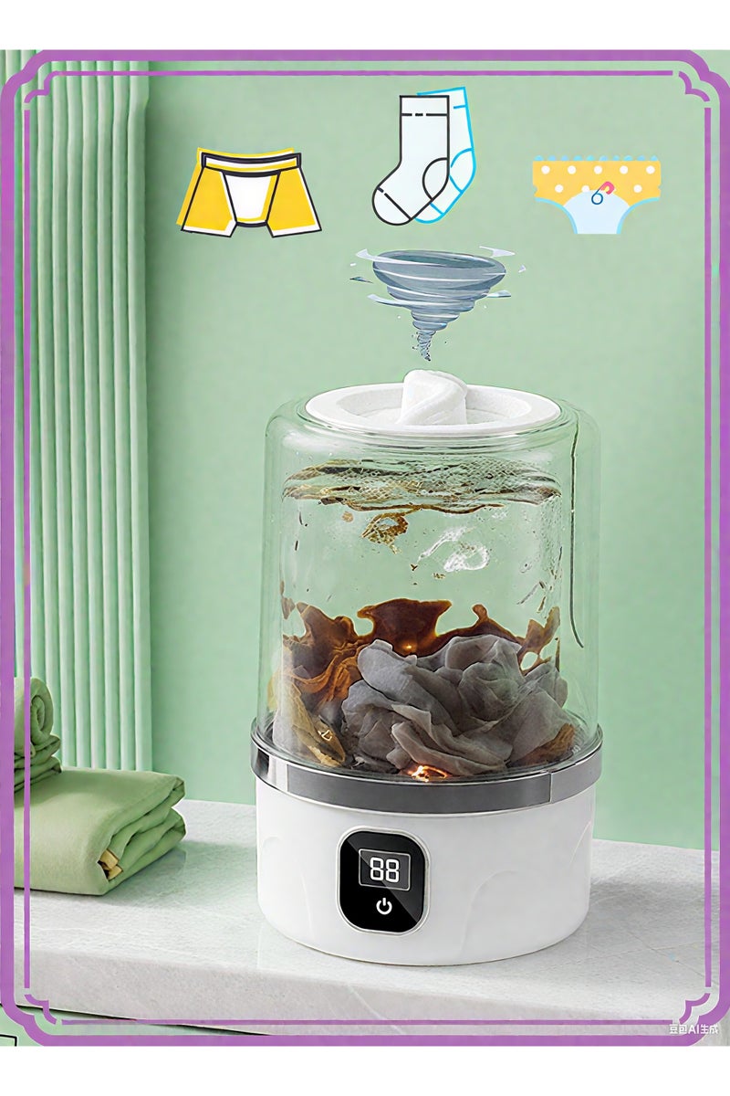 أبيكس 1لتر غسالة ملابس داخلية محمولة، غسالة ملابس صغيرة مُحسّنة لعام ٢٠٢٥ | كوب غسيل لاسلكي وقابل لإعادة الشحن لحمالة الصدر والملابس الداخلية والجوارب، غسالة صغيرة الحجم وسهلة السفر - Image 1