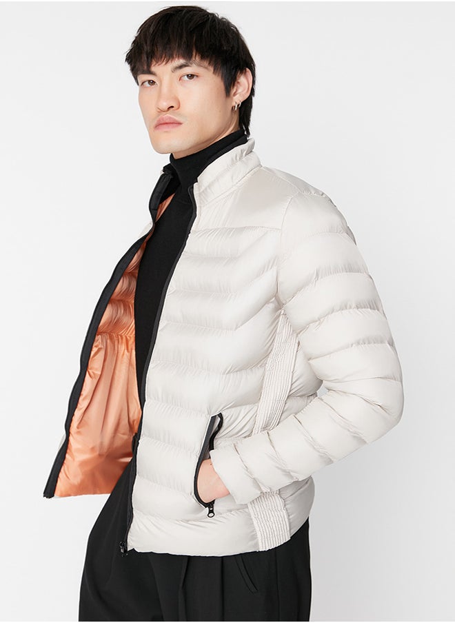 trendyol - Stone Regular Fit Stand Collar Inflatable Wind Resistant Coat TMNAW23MO00001 - Image 1