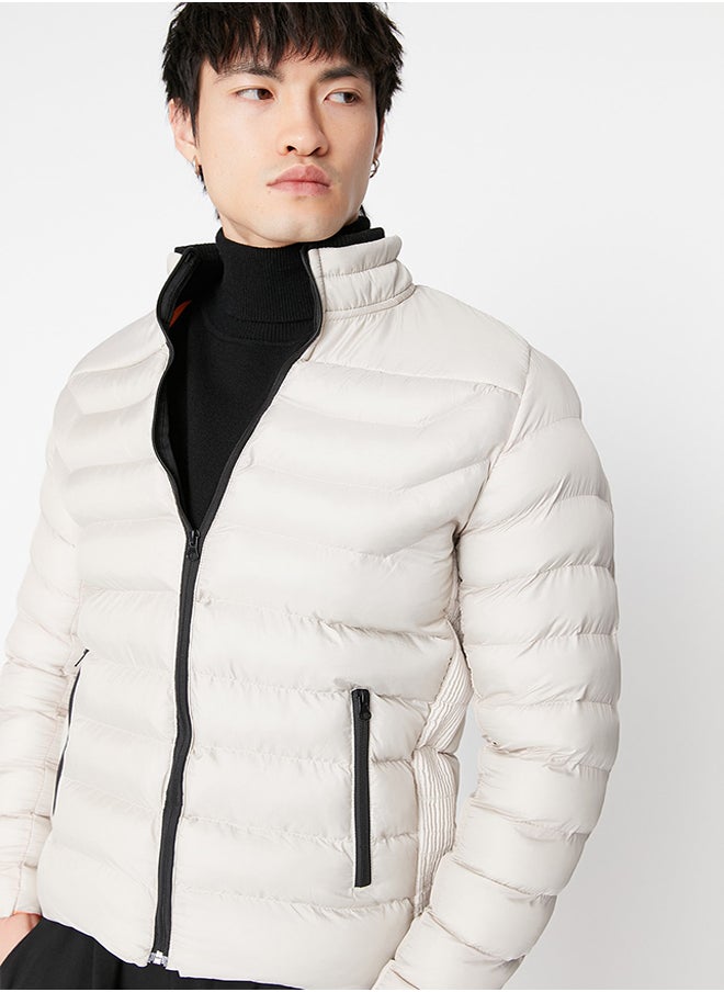 trendyol - Stone Regular Fit Stand Collar Inflatable Wind Resistant Coat TMNAW23MO00001 - Image 1