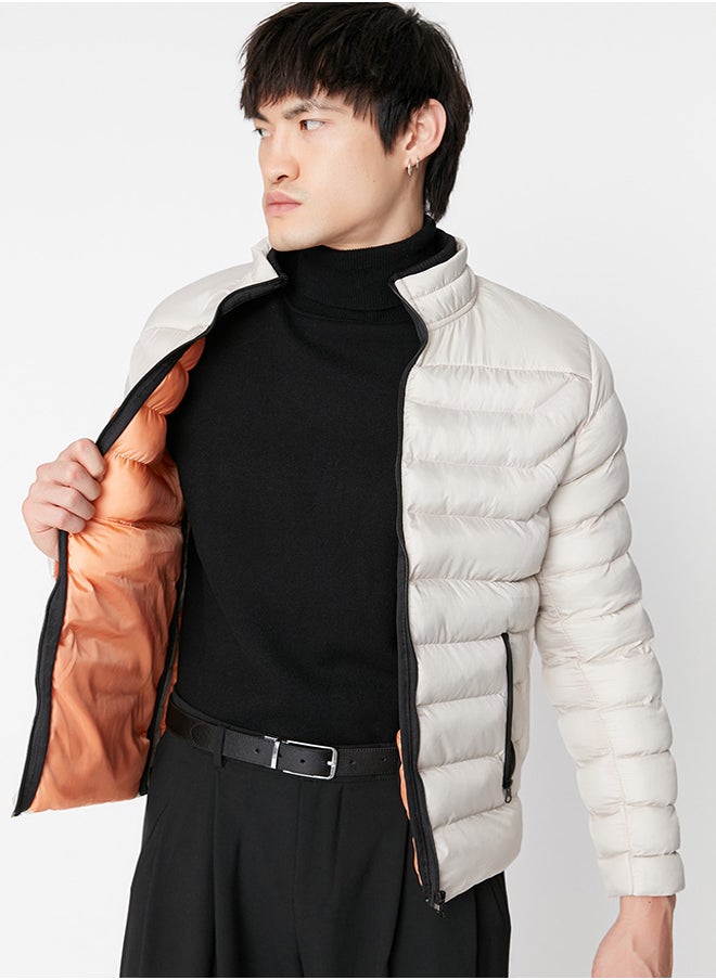 trendyol - Stone Regular Fit Stand Collar Inflatable Wind Resistant Coat TMNAW23MO00001 - Image 1