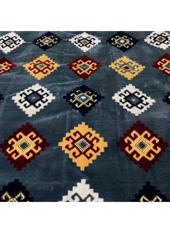 SMART HOME Carpet and rug with excellent backing, padded and soft to the touch, with beautiful patterns, double stitching, 20 mm lining and waterproof Tanzanian fabric underneath, sitting mat with a heavy backrest of 8 mm, 1 mm square tubes 5X80X200 cm - Image 5