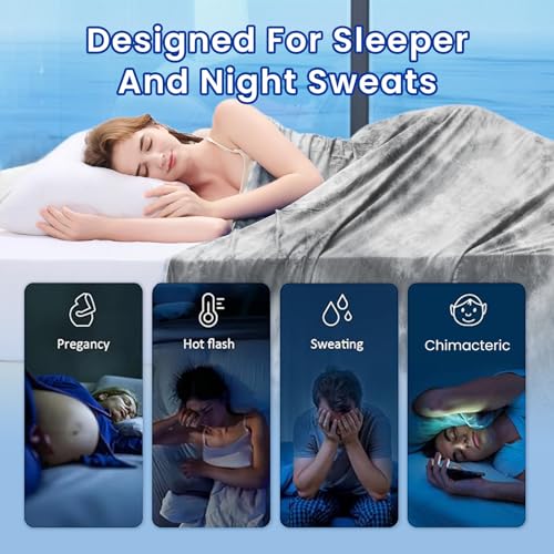 Topcee Cooling Throw Blanket for Night Sweats Decorative Tie Dye, Absorbs Heat to Keep Cool on Warm Nights, Q-Max 0.5 Cooling Blankets for Hot Sleepers, Cool Lightweight Sofa Throw Blanket (50"x70") - Image 4