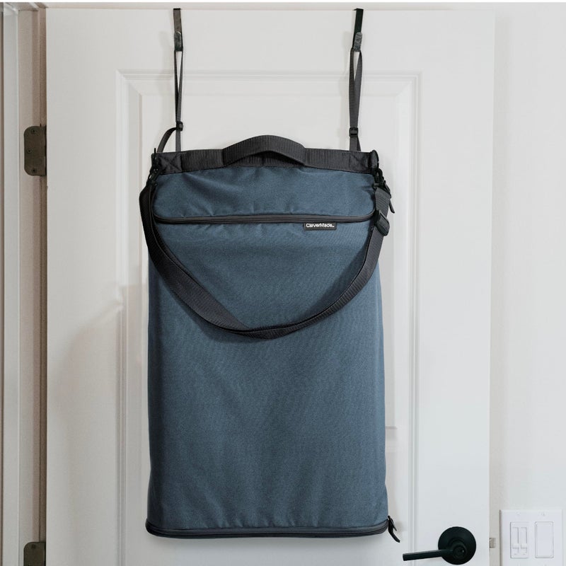 CleverMade Convertible Laundry Hamper Bag - Ocean Dark Charcoal holds 21.5L / 20 lbs 1 Compartment - Storage with Handles for Home Organization - Image 1