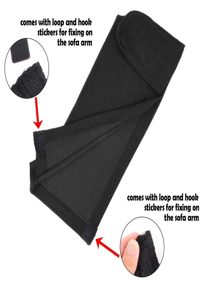 CM Anti-Slip Sofa Armrest Slipcover Anti-dust Armchair Stretch Cover for Sofa Recliner Armchair Couch Protector, One Pair (Black) - Image 2