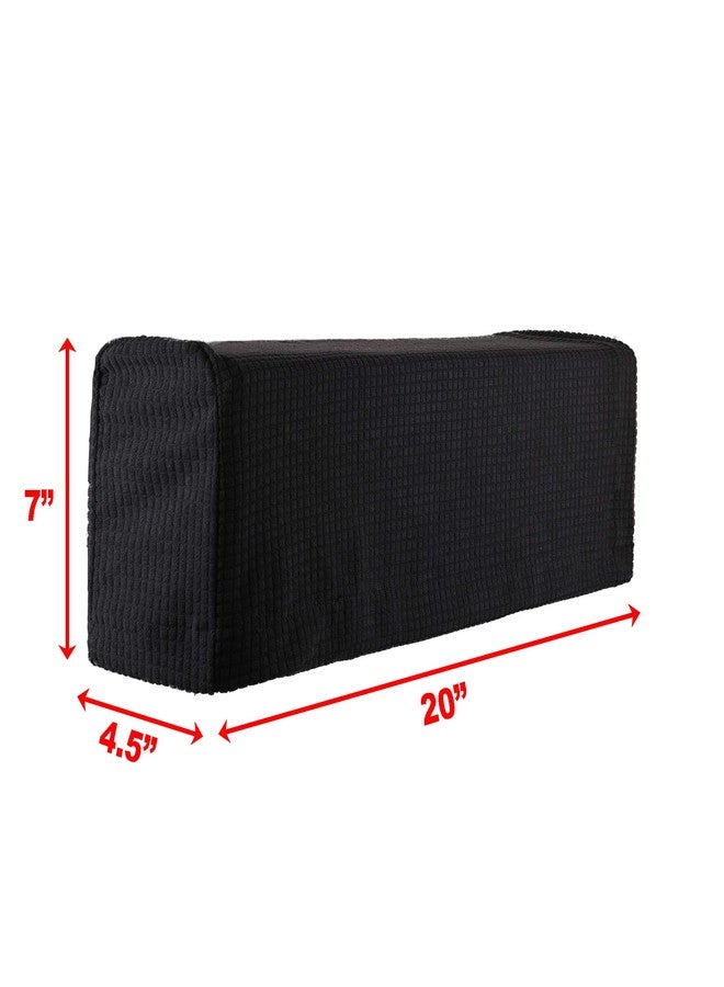 CM Anti-Slip Sofa Armrest Slipcover Anti-dust Armchair Stretch Cover for Sofa Recliner Armchair Couch Protector, One Pair (Black) - Image 3