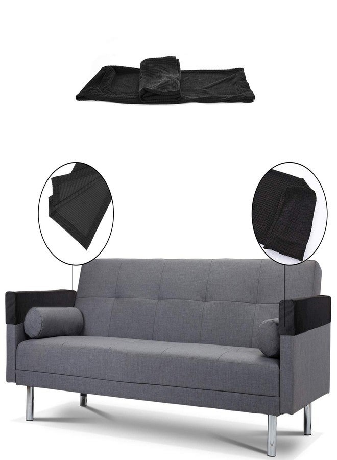 CM Anti-Slip Sofa Armrest Slipcover Anti-dust Armchair Stretch Cover for Sofa Recliner Armchair Couch Protector, One Pair (Black) - Image 5