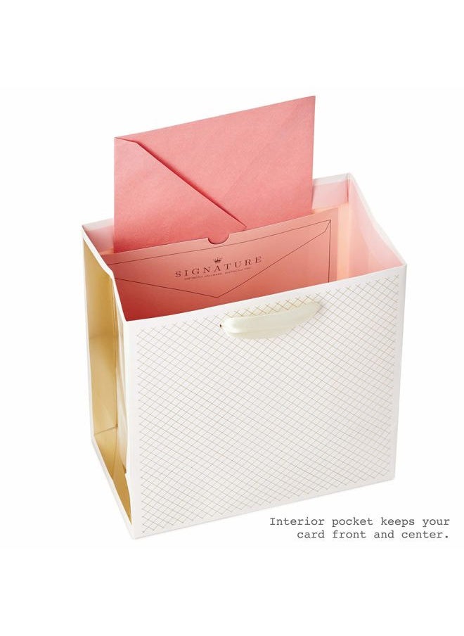 Hallmark Signature 7" Medium Birthday Gift Bag with Tissue Paper (Pink Flowers)  - Image 4