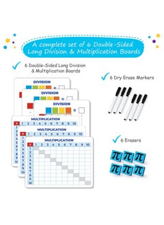 Simply magic E-Sided Long Division & Multiplication Chart Lap Boards For Kids - 9"X12", Dry Erase Times Table Practice Tools, Division Table Math Manipulatives Must Haves - Simply Magic  - Image 3