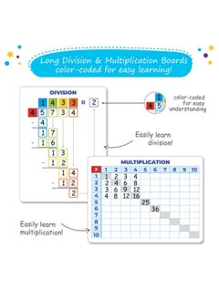 Simply magic E-Sided Long Division & Multiplication Chart Lap Boards For Kids - 9"X12", Dry Erase Times Table Practice Tools, Division Table Math Manipulatives Must Haves - Simply Magic  - Image 5