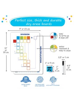 Simply magic E-Sided Long Division & Multiplication Chart Lap Boards For Kids - 9"X12", Dry Erase Times Table Practice Tools, Division Table Math Manipulatives Must Haves - Simply Magic  - Image 4