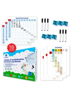 Simply magic E-Sided Long Division & Multiplication Chart Lap Boards For Kids - 9"X12", Dry Erase Times Table Practice Tools, Division Table Math Manipulatives Must Haves - Simply Magic  - Image 1