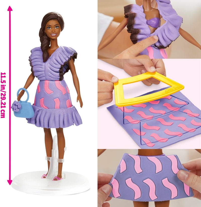 Play-Doh Barbie Fashionista Ruffles Set with Doll and Accessories - Image 2