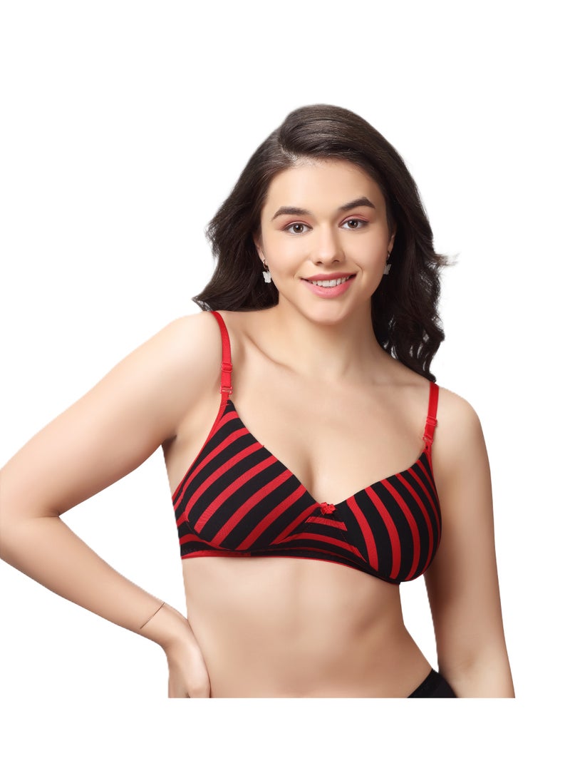 راجني مجموعة من 3 حمالات صدر نسائية مصنوعة من القطن والليكرا المطاطي والقابل للتنفس بدون درزات مبطنة بدون أسلاك وأشرطة قابلة للإزالة - Image 3