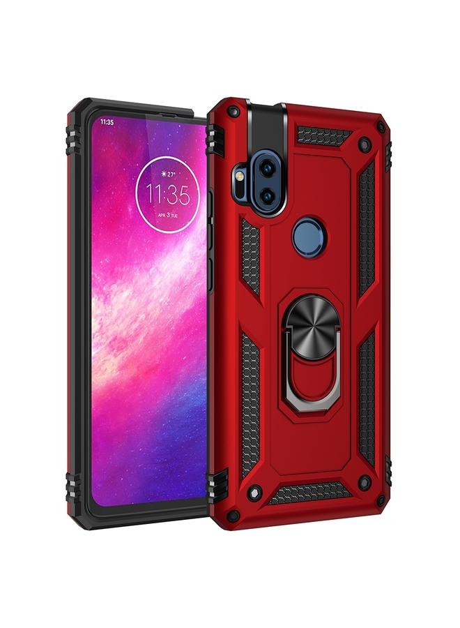 اس-توب جراب لهاتف Motorola One Hyper، جراب واقٍ مقاوم للصدمات مصنوع من مادة TPU + PC مع حامل دوار 360 درجة - Image 2