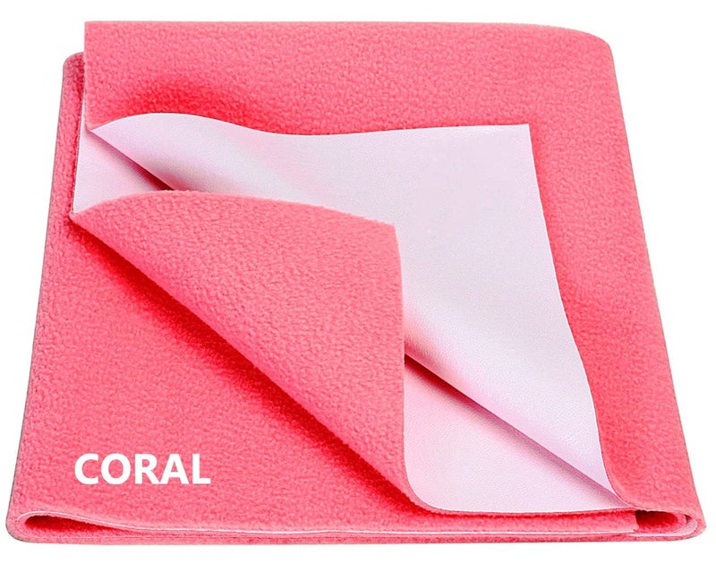 SUBHUSHA Baby Bed Protector Quick Dry Laminated Sheet Waterproof Mat (Coral) M - Image 1