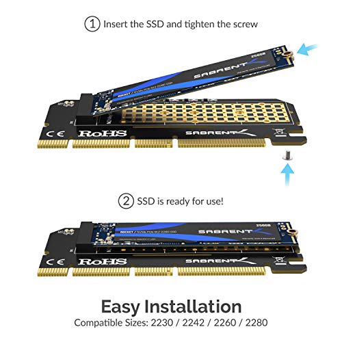 SABRENT بطاقة Sabrent NVMe M.2 SSD إلى PCIe X16/X8/X4 مع مبرد ألمنيوم (EC-PCIE) - Image 2