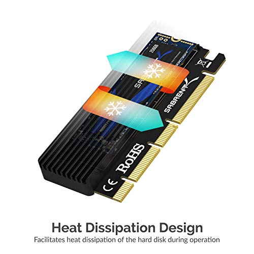 SABRENT بطاقة Sabrent NVMe M.2 SSD إلى PCIe X16/X8/X4 مع مبرد ألمنيوم (EC-PCIE) - Image 5