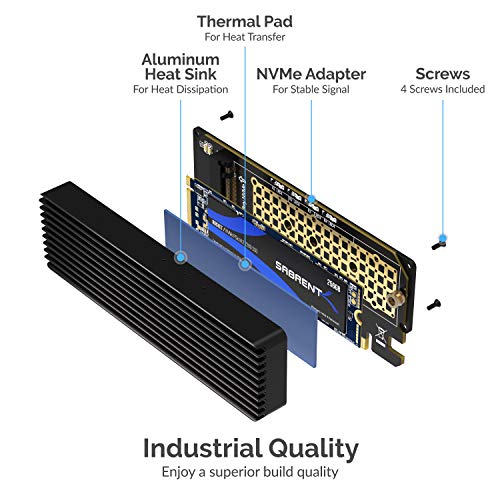 SABRENT بطاقة Sabrent NVMe M.2 SSD إلى PCIe X16/X8/X4 مع مبرد ألمنيوم (EC-PCIE) - Image 3