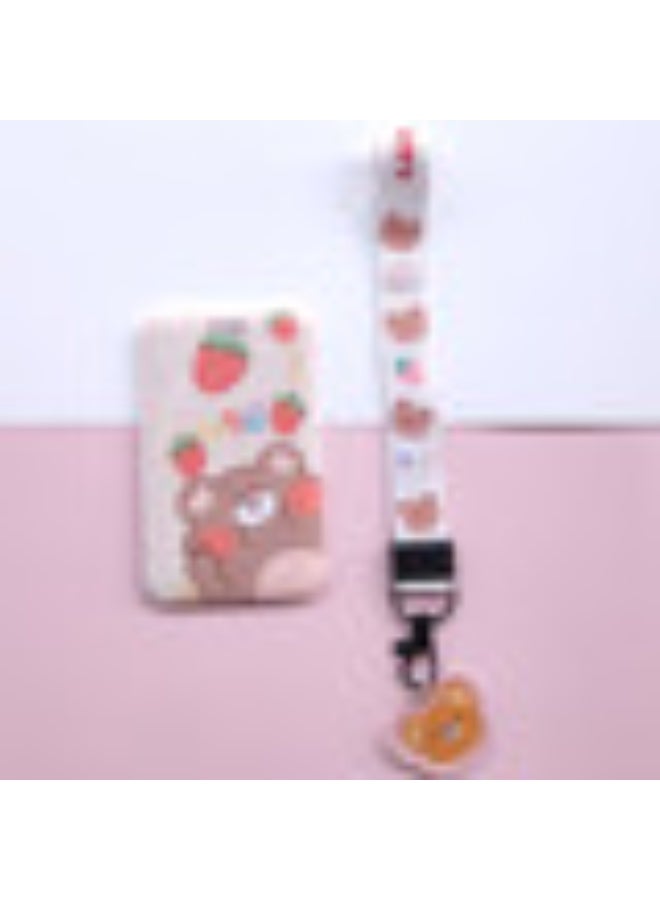 NIBEMINENT 1 - Piece Little Bear Kpop Photo Card Holder Pendant Key Chain ID Badge Holder ID Card Holder Photo Card Protector for School ID Office ID Access Card for Women Girls - Image 1