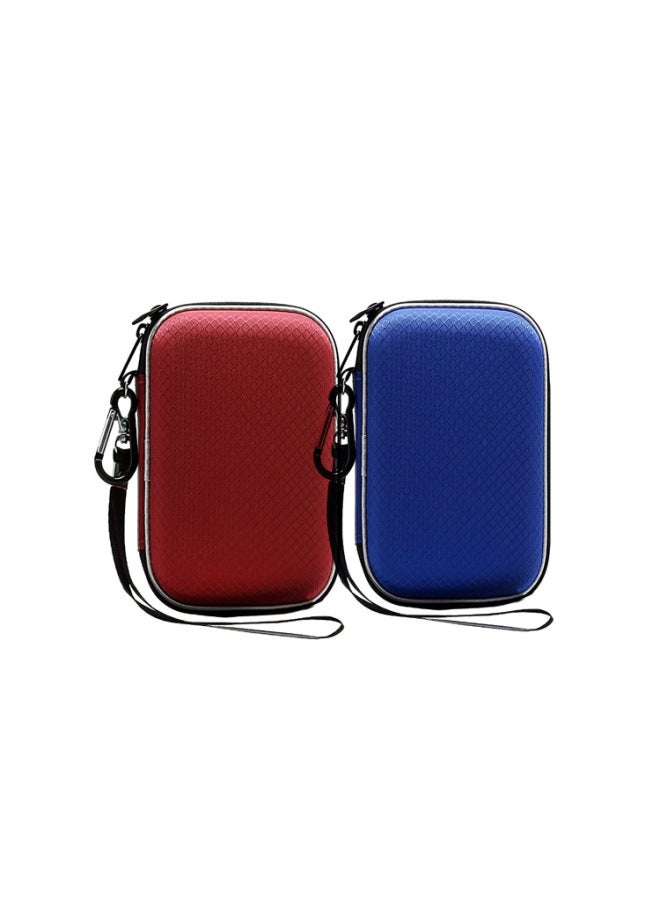 Customized EVA Mobile Hard Disk Bag Portable Anti-drop Anti-pressure Square Storage Bag Charger Data Cable Finishing Box-Color:Red
