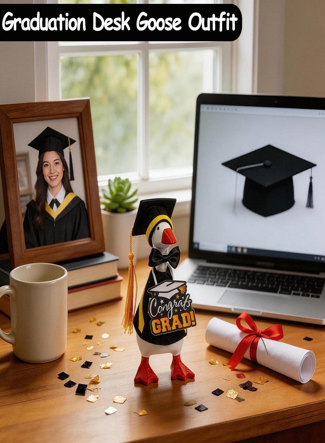 YGEINIT 7 Inch Desk Goose Outfits,Graduation Desk Goose Costumes Accessories, Graduation Decor for Desktop Goose Statues Classroom School and Home Table,Graduation Gift - Image 4
